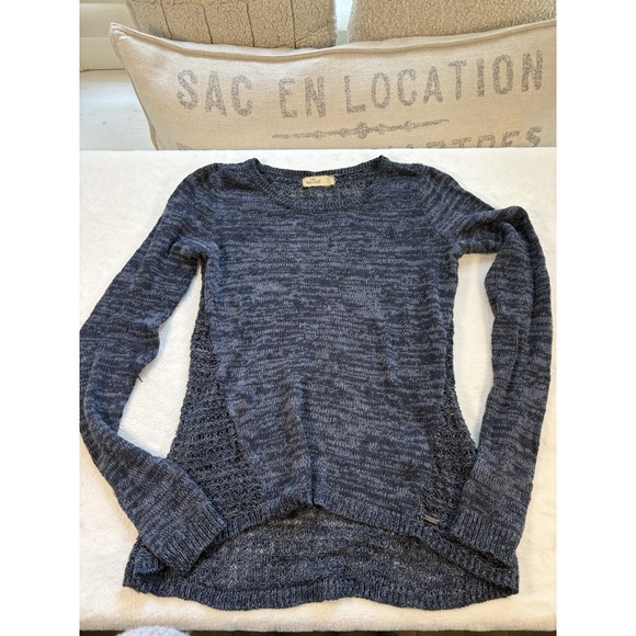 Hollister Sweaters - Hollister Navy‎ Blue Knit Sweater Women's Medium Long Sleeve Lightweight